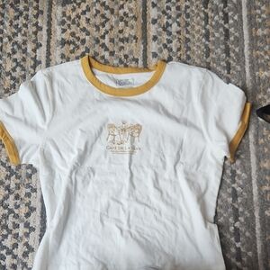 Vans White and Gold Crop Top
